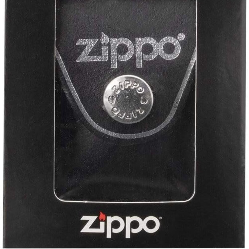 Zippo Leather Flip Lighter Pouch‎ with Belt Clip Black New in Box